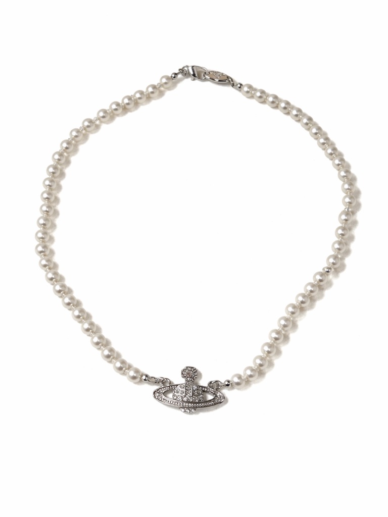 Vivienne Westwood White Pearl Orb Choker Necklace 85$